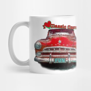 I Love Classic Cars in Red Mug